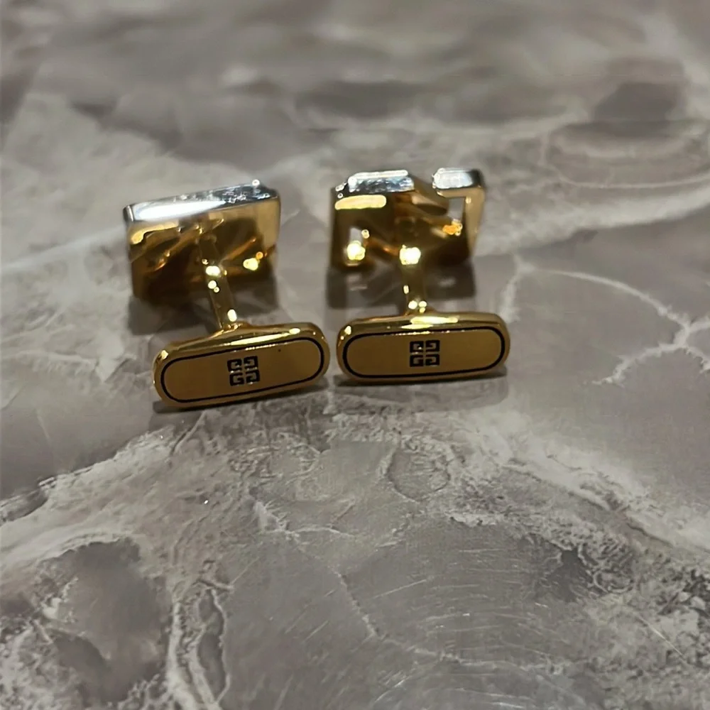 Givenchy two tone square cuff links